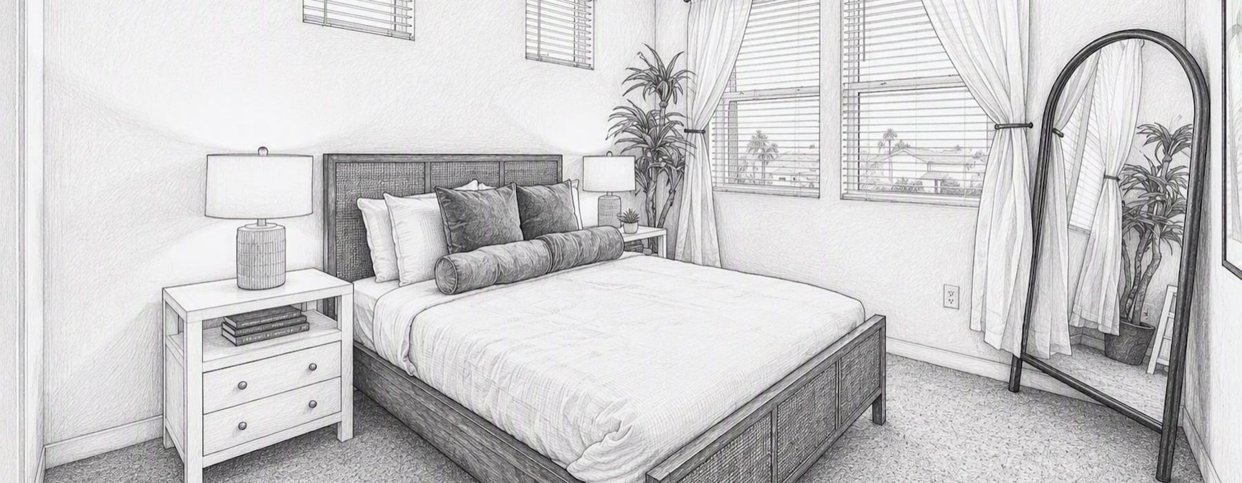 bedroom with spacious areas