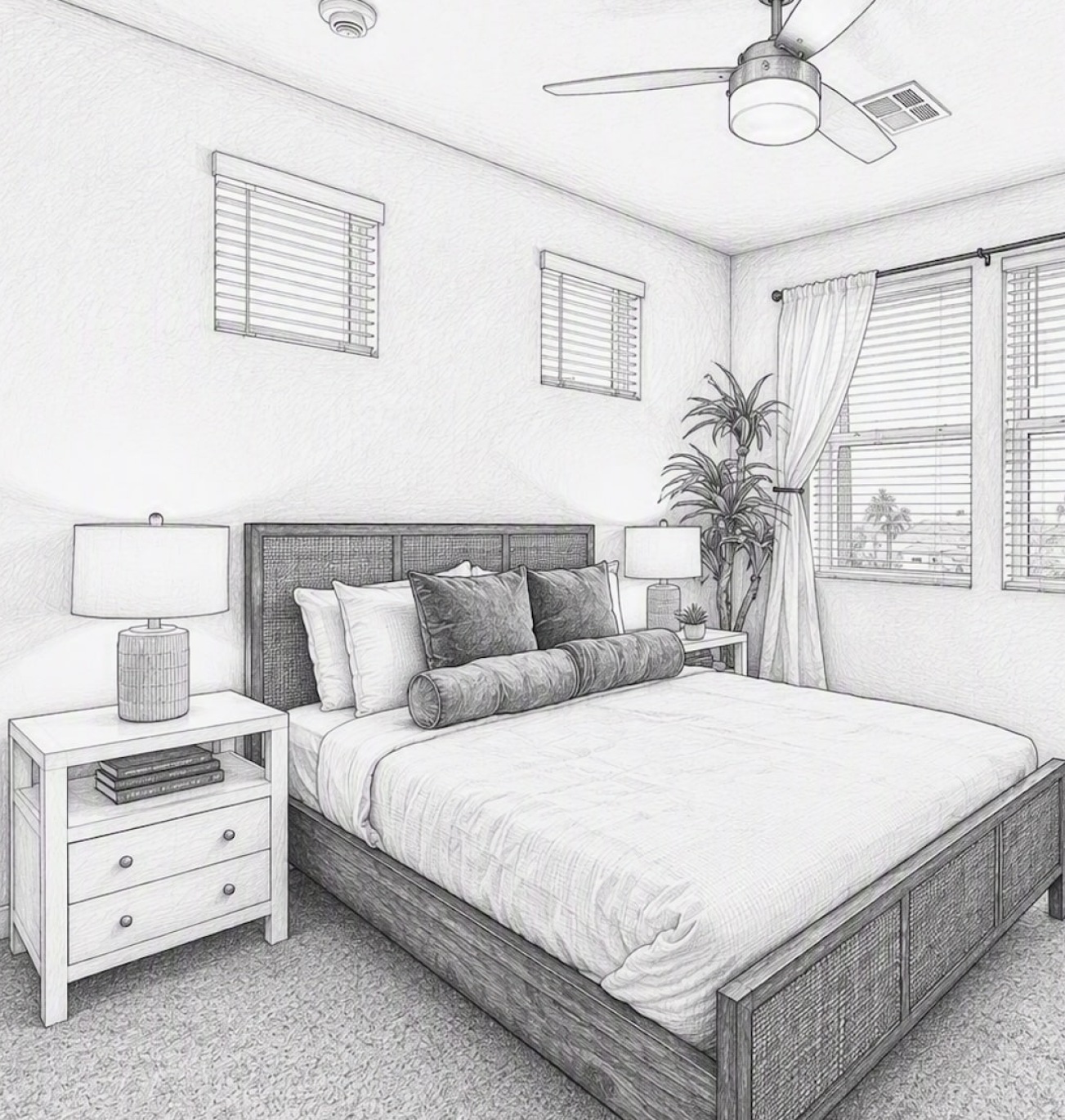bedroom with spacious areas